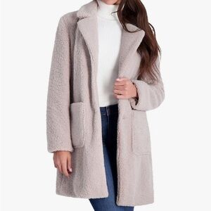 French Connection Women's Gray Teddy Coat